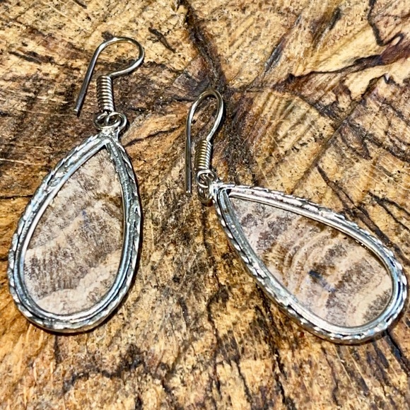 Teardrop Shape Aragonite Earrings 2” - Picture 8 of 10